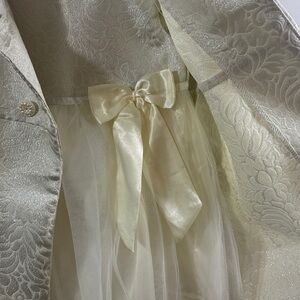 Shimmering Silver and Cream Jacquard Dress w/Jacket, Size 5T,  NWT